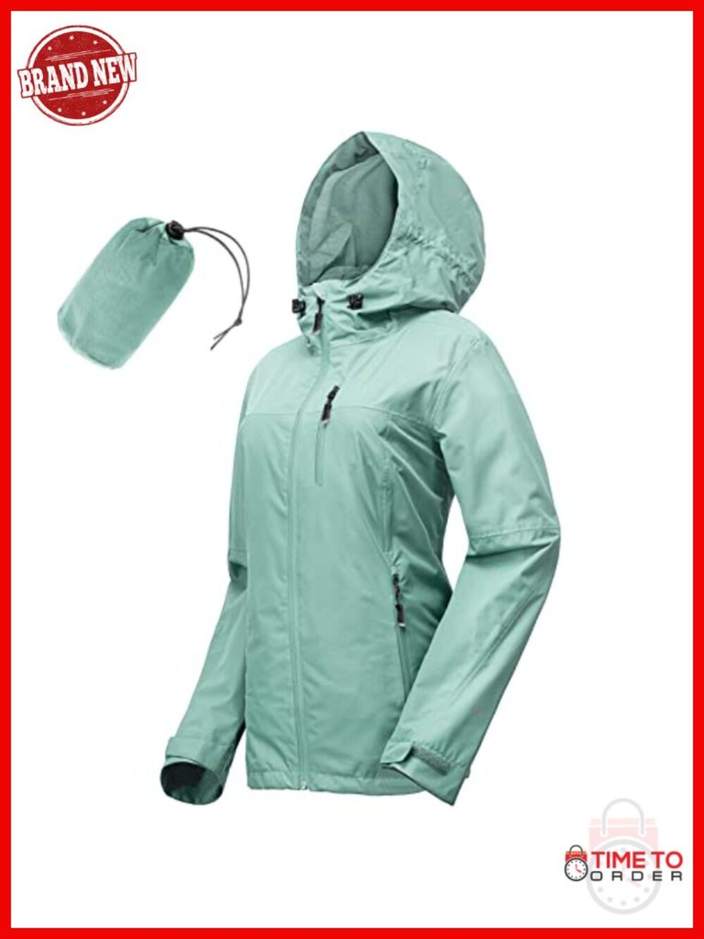 Lightweight Waterproof Rain Jacket with Hood for Cycling Hiking